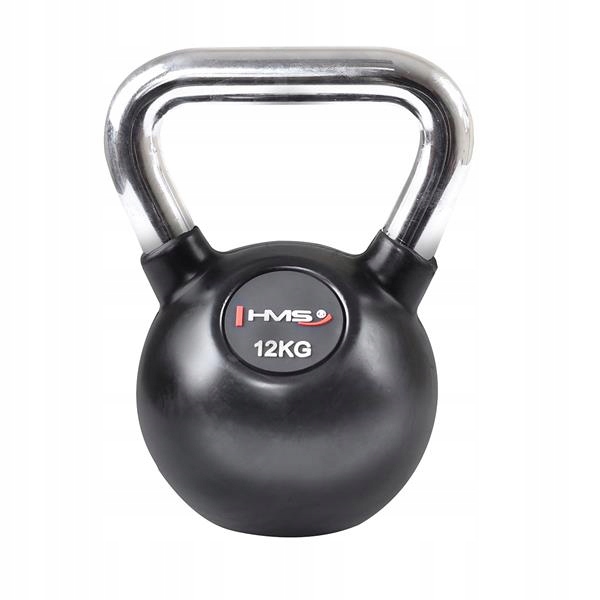 KETTLEBELL 12 KG ŻELIWNY HMS KGC12 CHROM OGUMOWANY