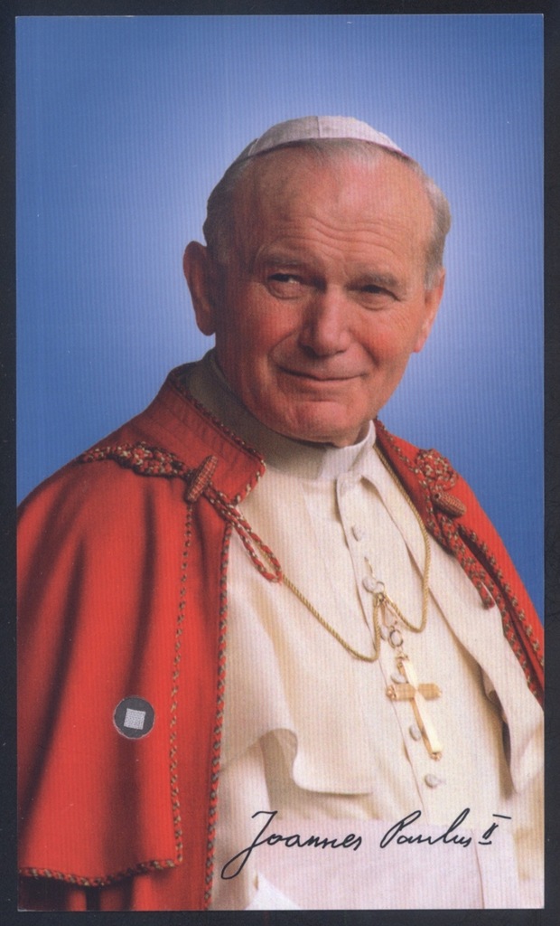 Św. Jan Paweł II - obrazek z relikwią, po 2011 r.