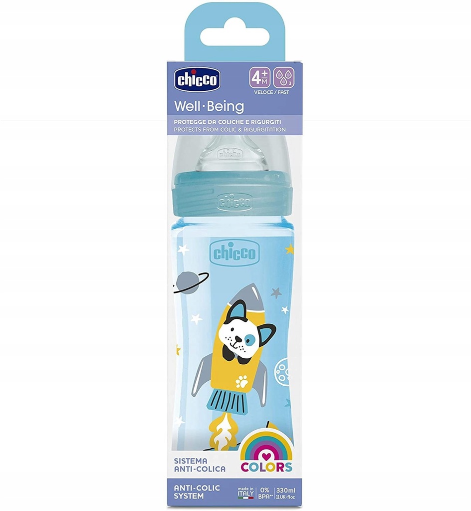 Butelka Chicco Well-Being Anti-Colic 330ml 4m+