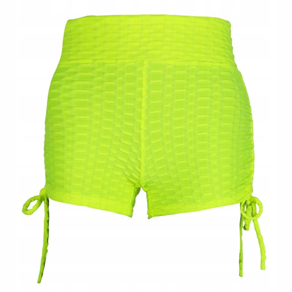 Womens Stretchy ed Ruched Butt Fluorescent Green S