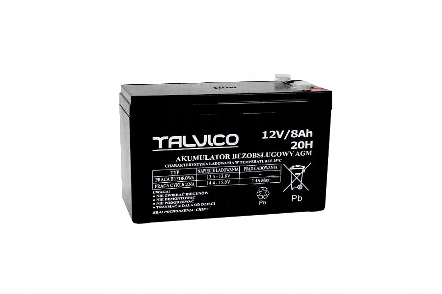 AKUMULATOR BEZOBSŁUGOWY AGM 12V / 8Ah TALVICO