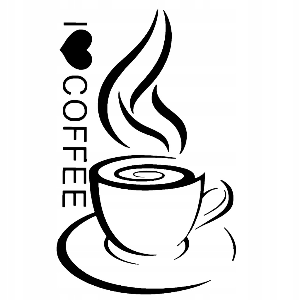 Naklejka na ścianę czarna KAWA COFFE kuchnia "4"