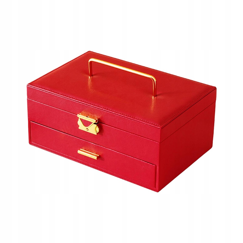 Chinese Jewelry Box Three Layer Holder Decorative Box PU Jewelry Case for