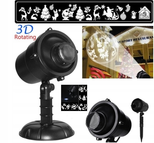 PROJEKTOR LASEROWY LASER 3D RZUTNIK LED IP44 - J