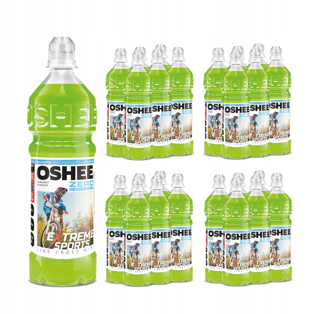 24x OSHEE Sports Drink ZERO limonka - mięta 750 ml bez dodatku cukru