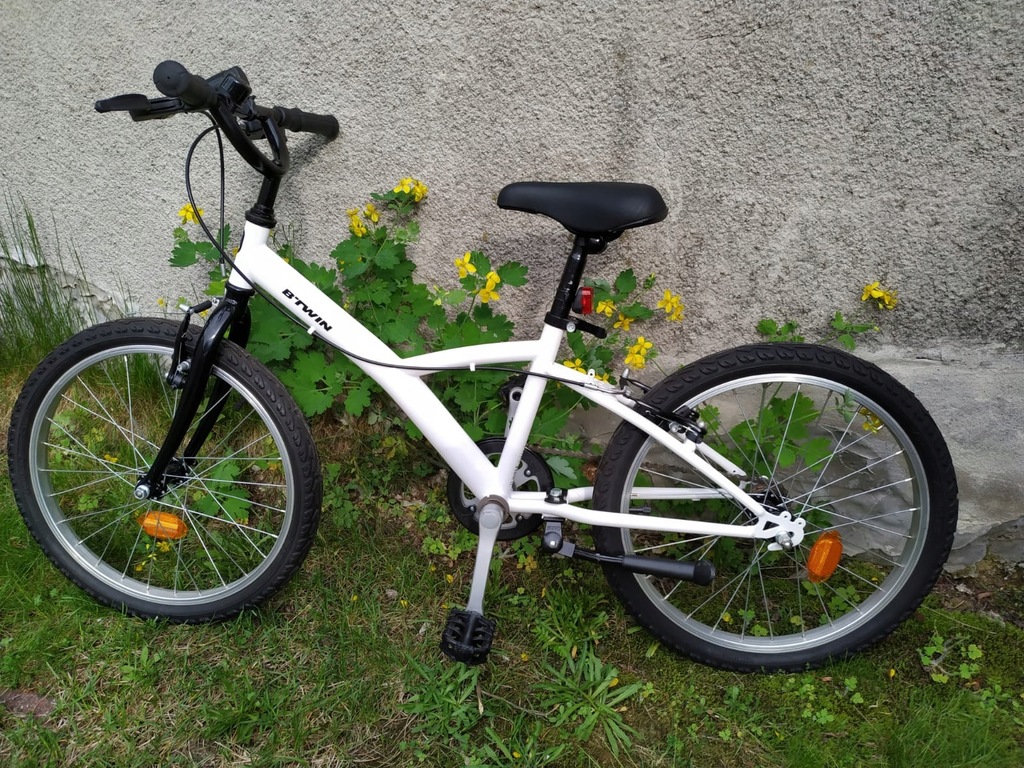 Rower B'TWIN 20'' SINGLE 100 White Decathlon 9267238433 oficjalne