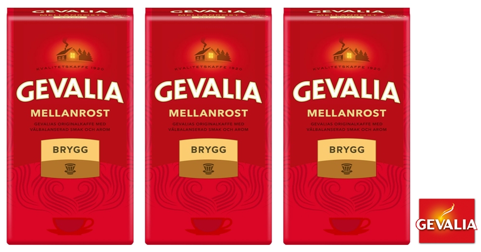 Kawa Mielona Gevalia Mellanrost 3 x 450g