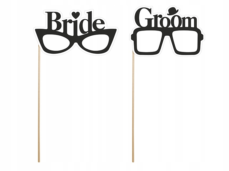 Karteczki Fotobudki Okulary Bride & Groom 2szt