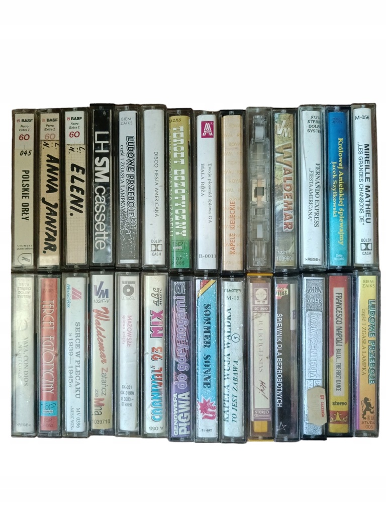 Kasety magnetofonowe 28 sztuk zestaw Tercet Egzotyczny Waldemar Disco