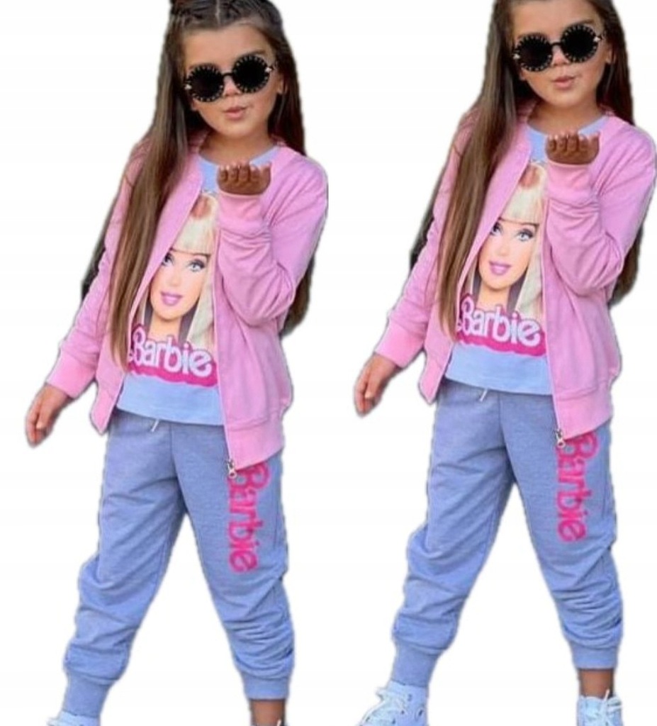 110-116 Komplet dres dziewczęcy bluza bluzka spodnie Barbie