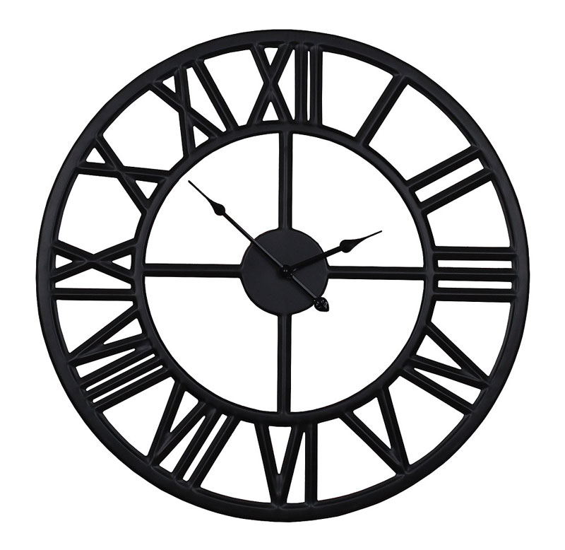 Zegar na ścianę czarny metalowy loftowy retro 60cm
