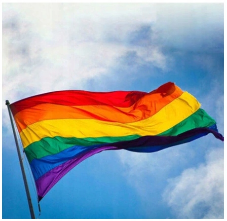 Flaga LGBT Pride 90x150 tęczowa - NA MARSZ DUŻA
