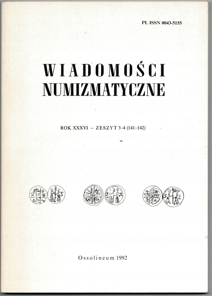 Wiadomości numizmatyczne XXXVI Zeszyt 3-4 141-142