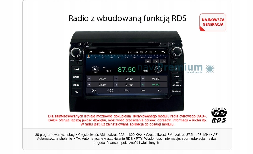 RADIO NAWIGACJA GPS FIAT DUCATO 2010+ ANDROID FV