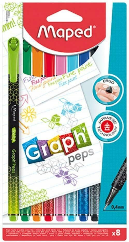 Cienkopis Graph Peps Deco 8 kolorów MAPED