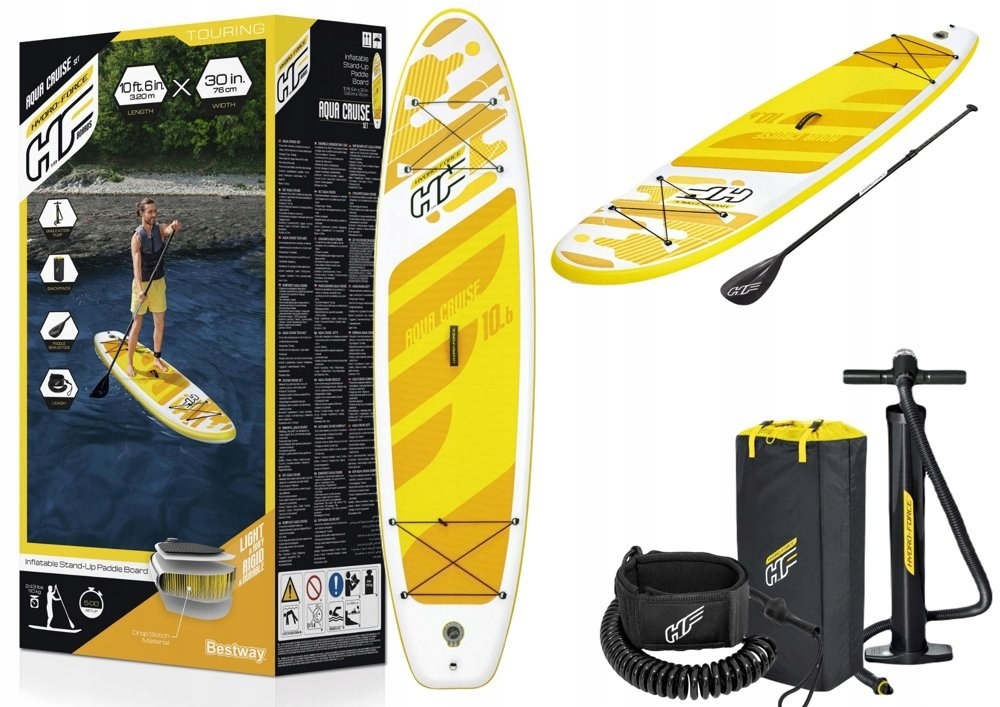 Deska Sup Hydro-Force Żółta 320 x 76 x 12 cm Bestw