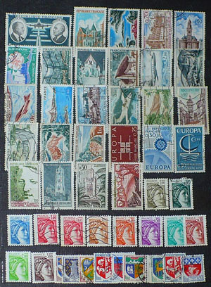 Francja - znaczki kasowane - zestaw 14