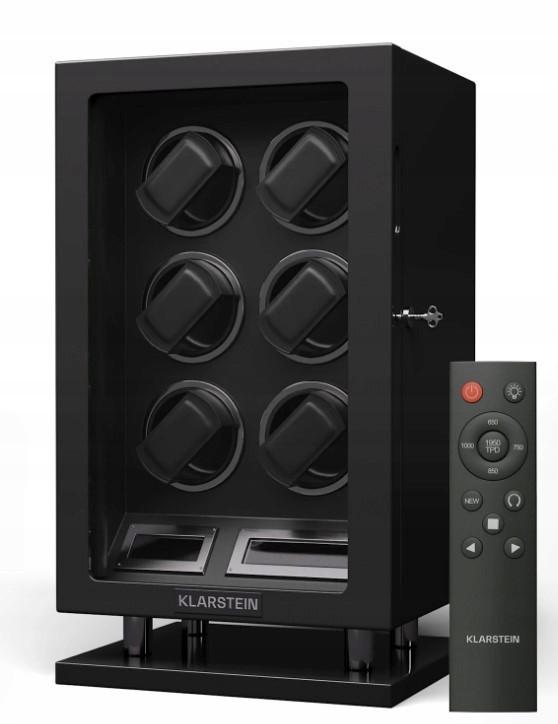 Rotomat 6 zegarków Klarstein szkatułka gablotka 5 prędkości LED pilot