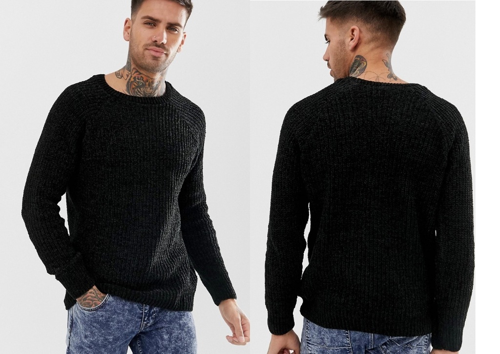 NEW LOOK TEKSTUROWANY SWETER DŁUGI RĘKAW L