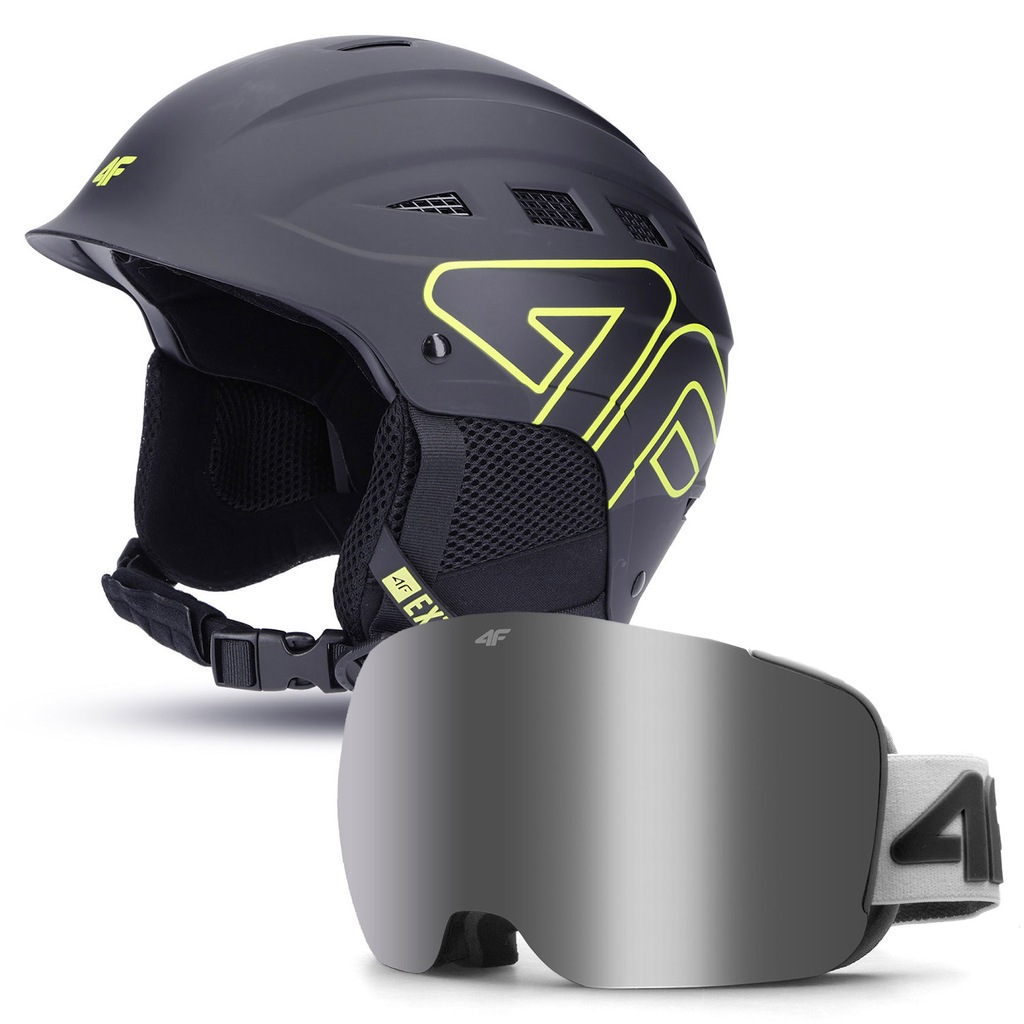 KASK NARCIARSKI + GOGLE 4F ZESTAW XL 60-62 cm