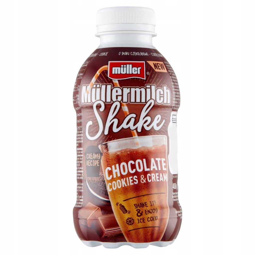 Müller Müllermilch Shake mleczny o smaku czekoladowo-ciasteczkowym 400 g