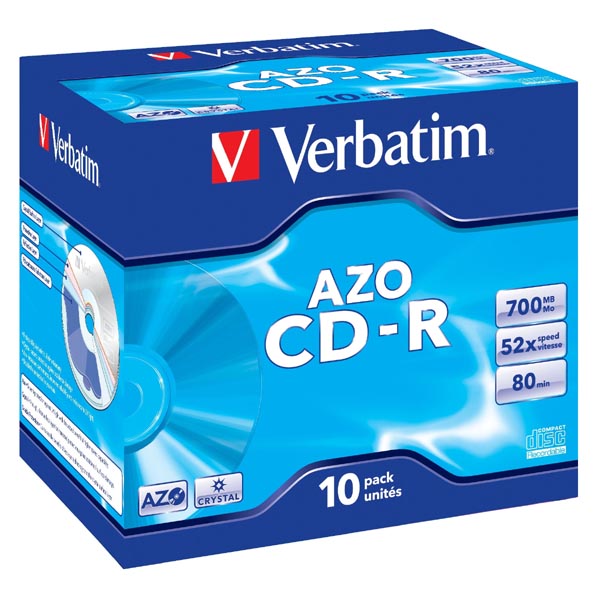 Verbatim CD-R 700MB x52 | JC 10pak | AZO crystal