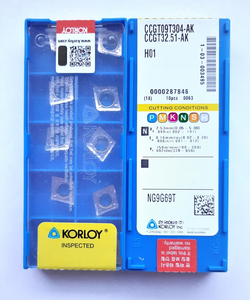 10PCS/box Korloy CCGT060204-AK H01 CCGT21.51-AK CNC Carbide Inserts NEW In Box - Foto 8