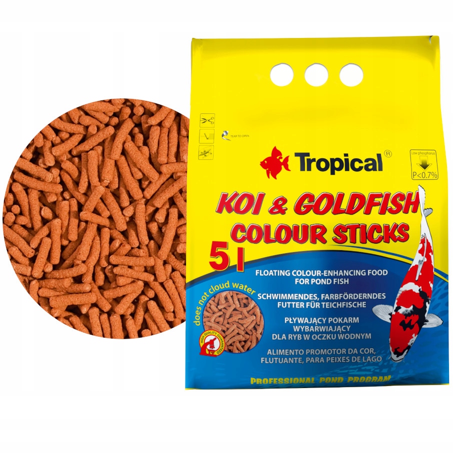 Tropical Koi&Goldfish Colour Sticks 5L Pokarm
