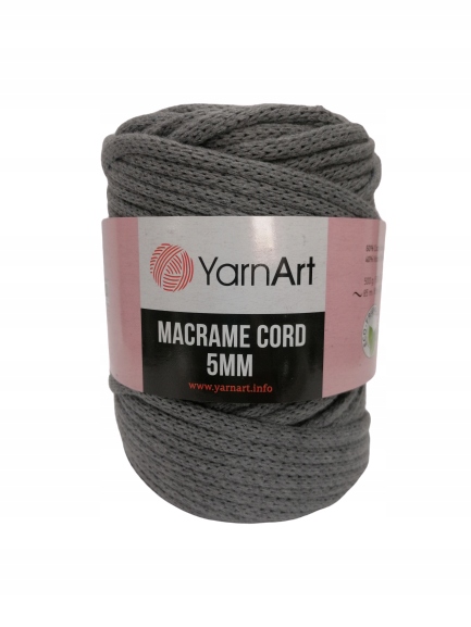Macrame Cord 5mm - 774 - CIEMNY SZARY