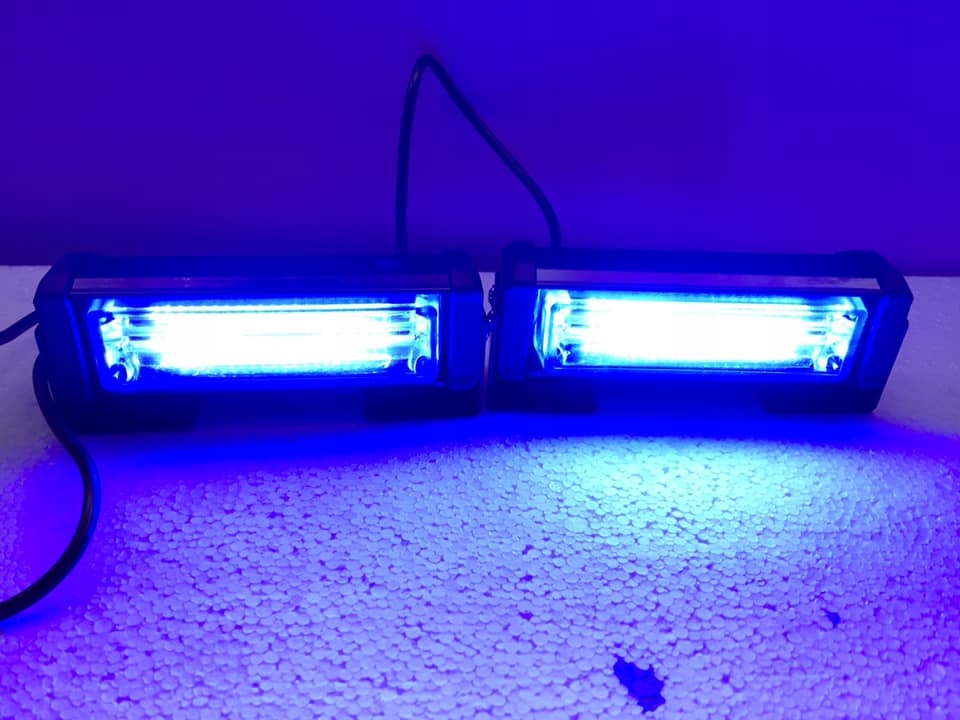 2 x stroboskop Led cob niebieski 12-24V