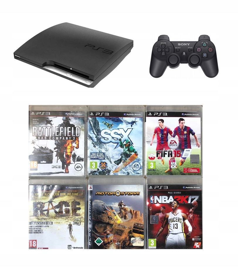 PS3 PlayStation 3 Slim 320 GB 6 gier okazja