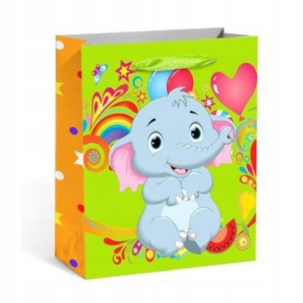 TOREBKA PREZENTOWA M 26 x 32 x 12,5 cm SŁOŃ