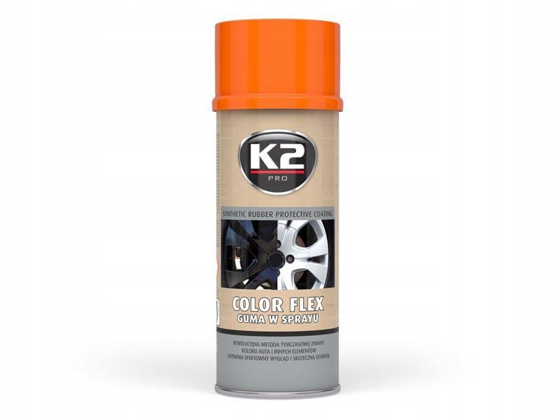 K2 Color Flex pomarańczowy 400ml Guma w sprayu