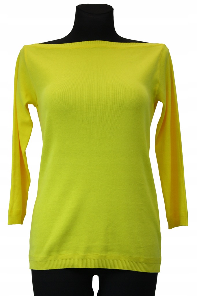 Sweter damski bluza BENETTON cienki żółty casual L