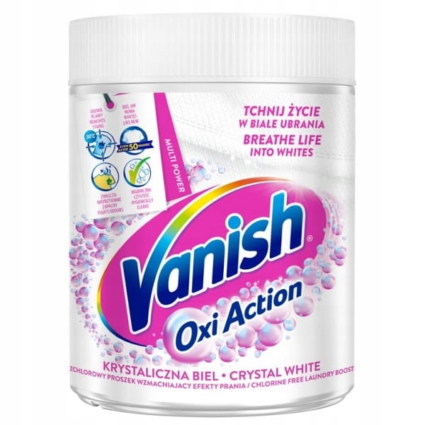 Vanish Oxi Action Odplamiacz w proszku Biały 470g