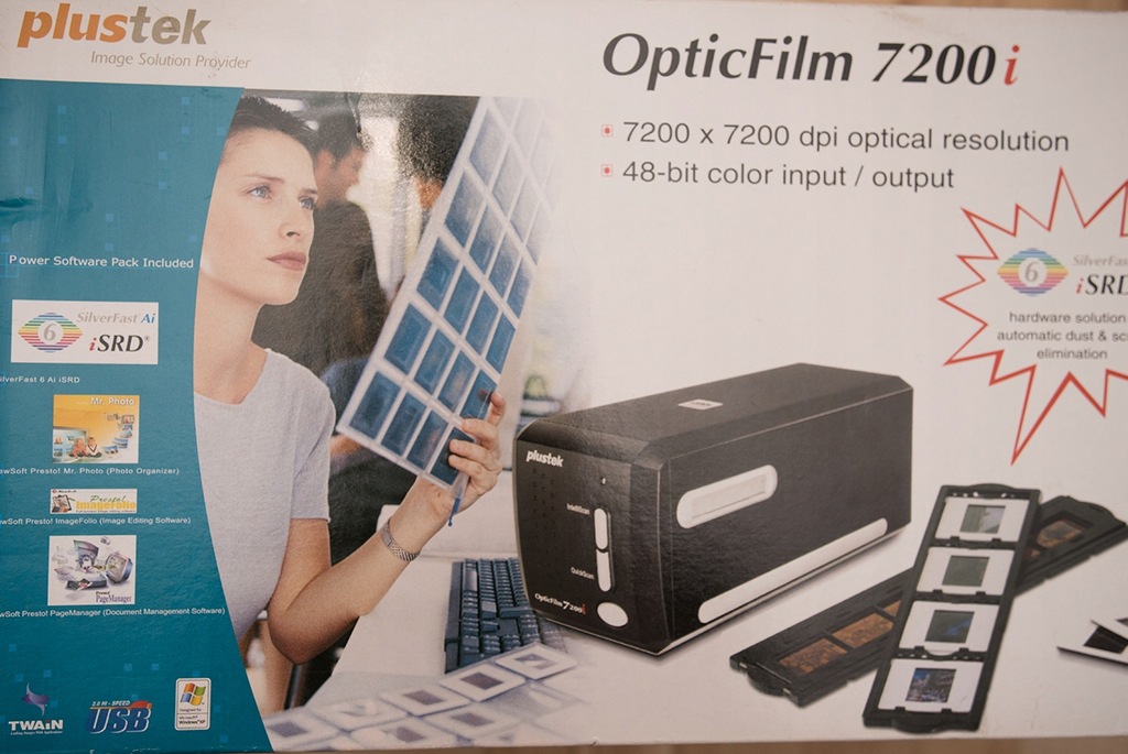 Plustek Opticfilm 7200i pudełko przystawki do film