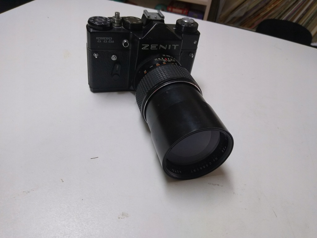 Aparat Zenit TTL + Obiektyw Rubimat Lens 3.5/200mm