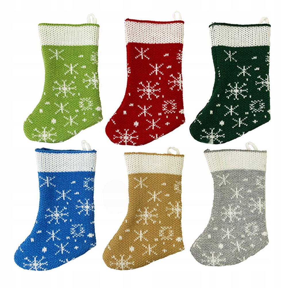 Snowflake Christmas Stockings Knit Decorations