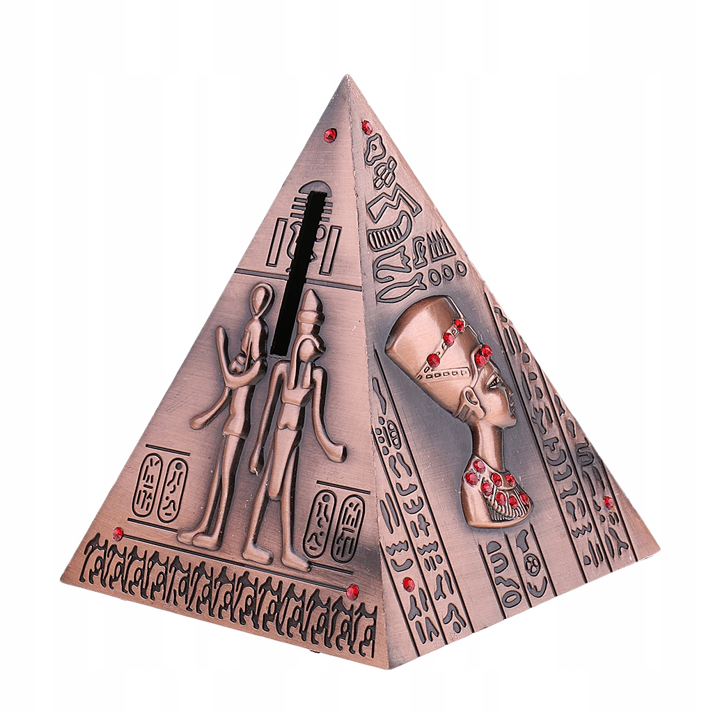 Egyptian Pyramid Piggy Bank Collectible Copper