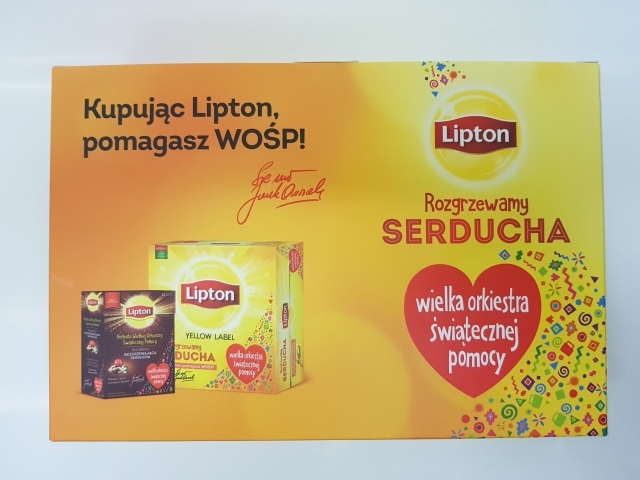 Zestaw herbat Lipton z autografem Jurka Owsiaka