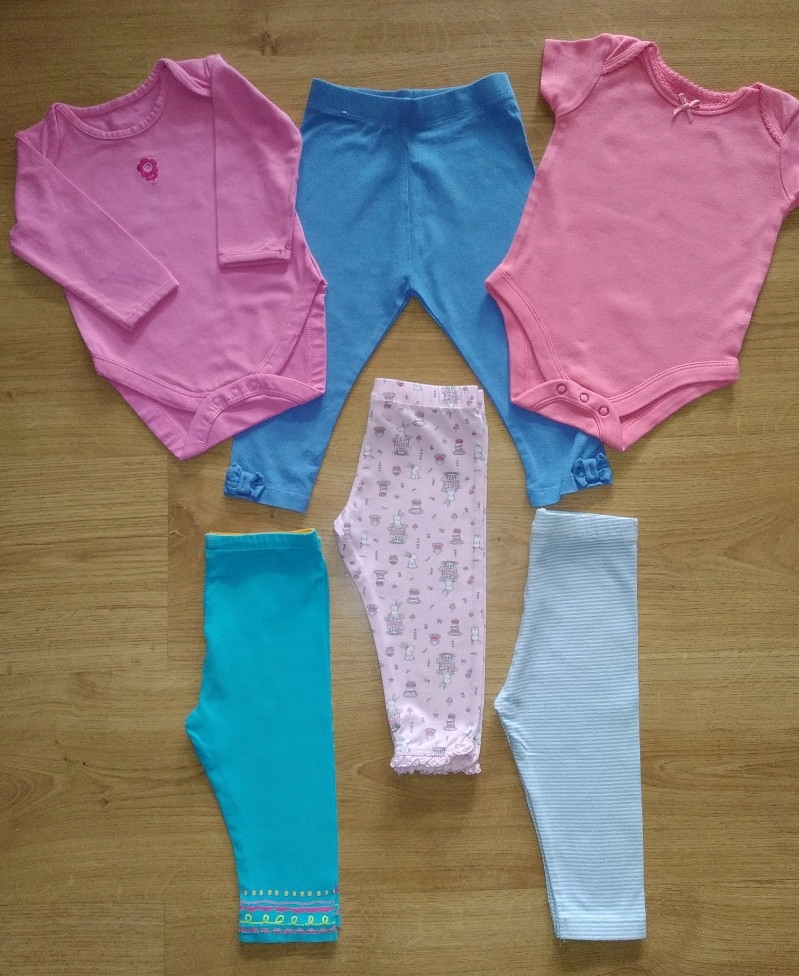 Mothercare zestaw 6 body legginsy r.74/80