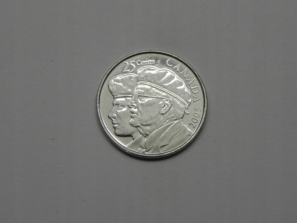 49818/ 25 CENTS 2005 KANADA ROK WETERANÓW W KANADZIE