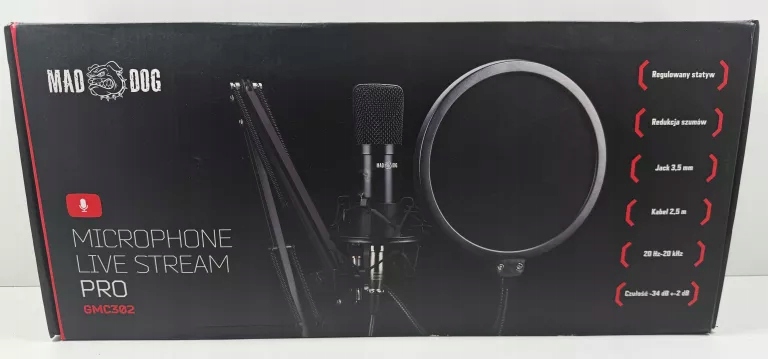 MIKROFON STREAMINGOWY MAD DOG GMC302
