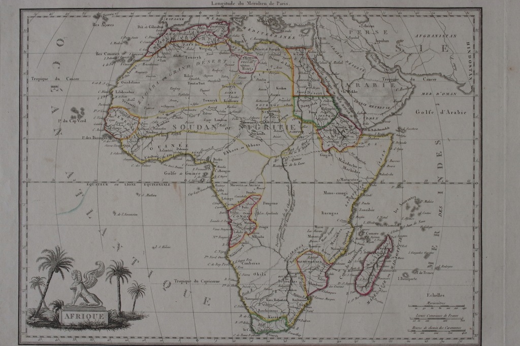 Francuska Mapa Afryki XVIII w. Orginał