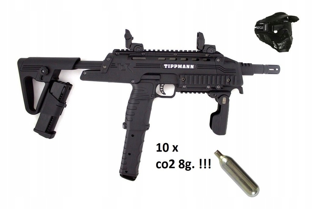 Zestaw do paintballa- Tippmann TCR+Maska+co2