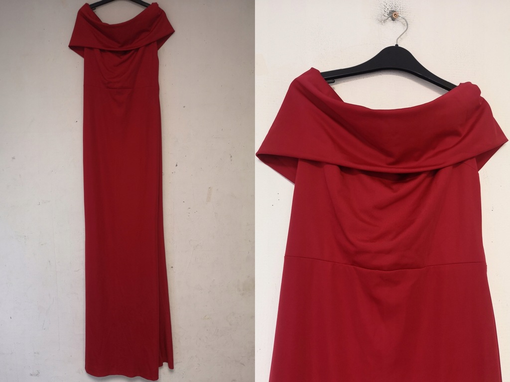 Czerwona sukienka maxi typu hiszpanka L