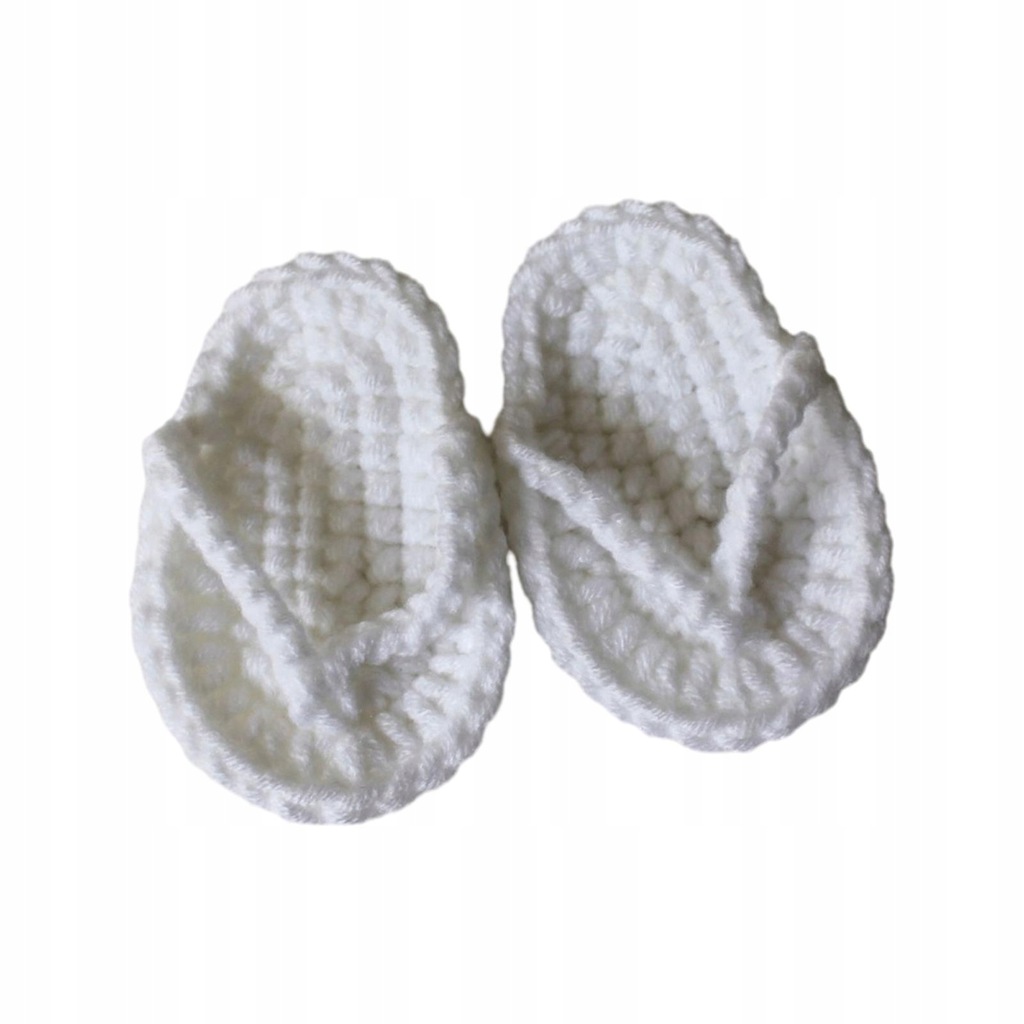 Infant Slippers Newborn Props Crochet 7cm White