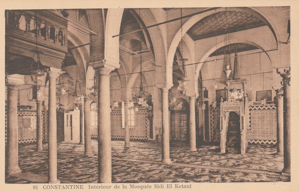 919.Algieria Konstantyna,Wnętrze Meczetu,Przedwojenna Pocztówka