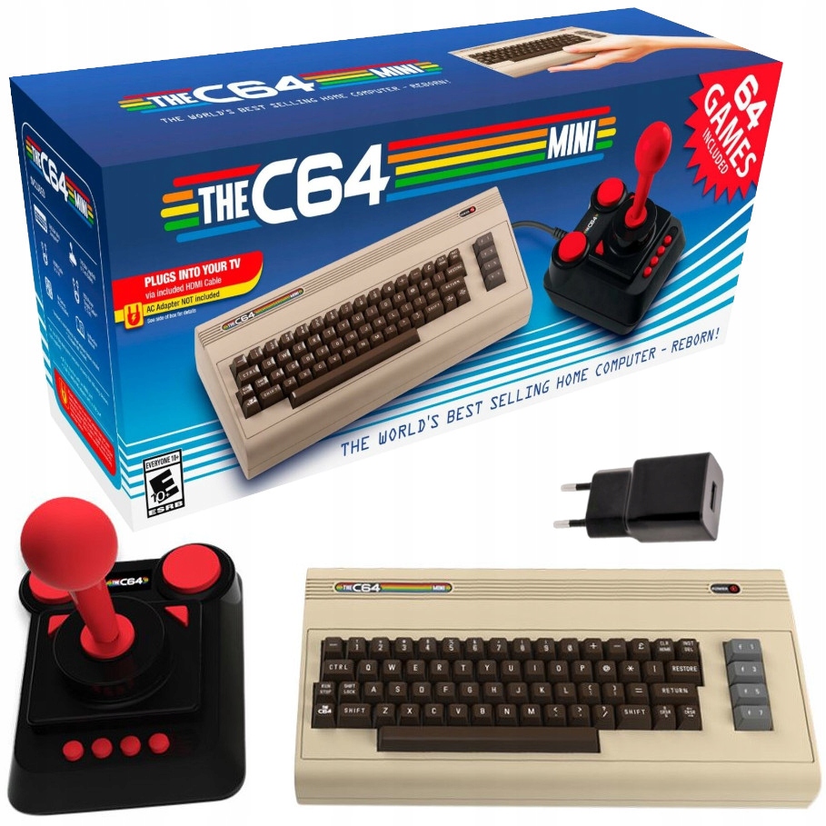Retro Games Commodore 64Mini C64 joystick zasilacz zestaw 64 GRY HD HDMI