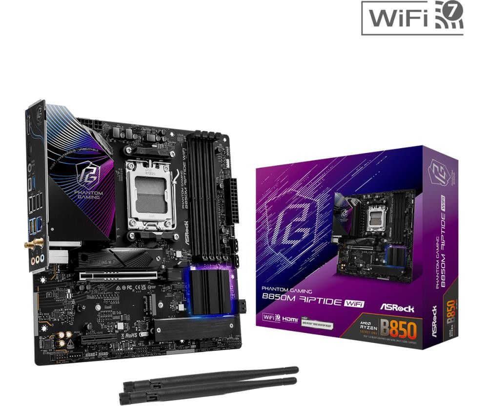 ASROCK B850M Riptide WiFi AM5 DDR5 mATX MB